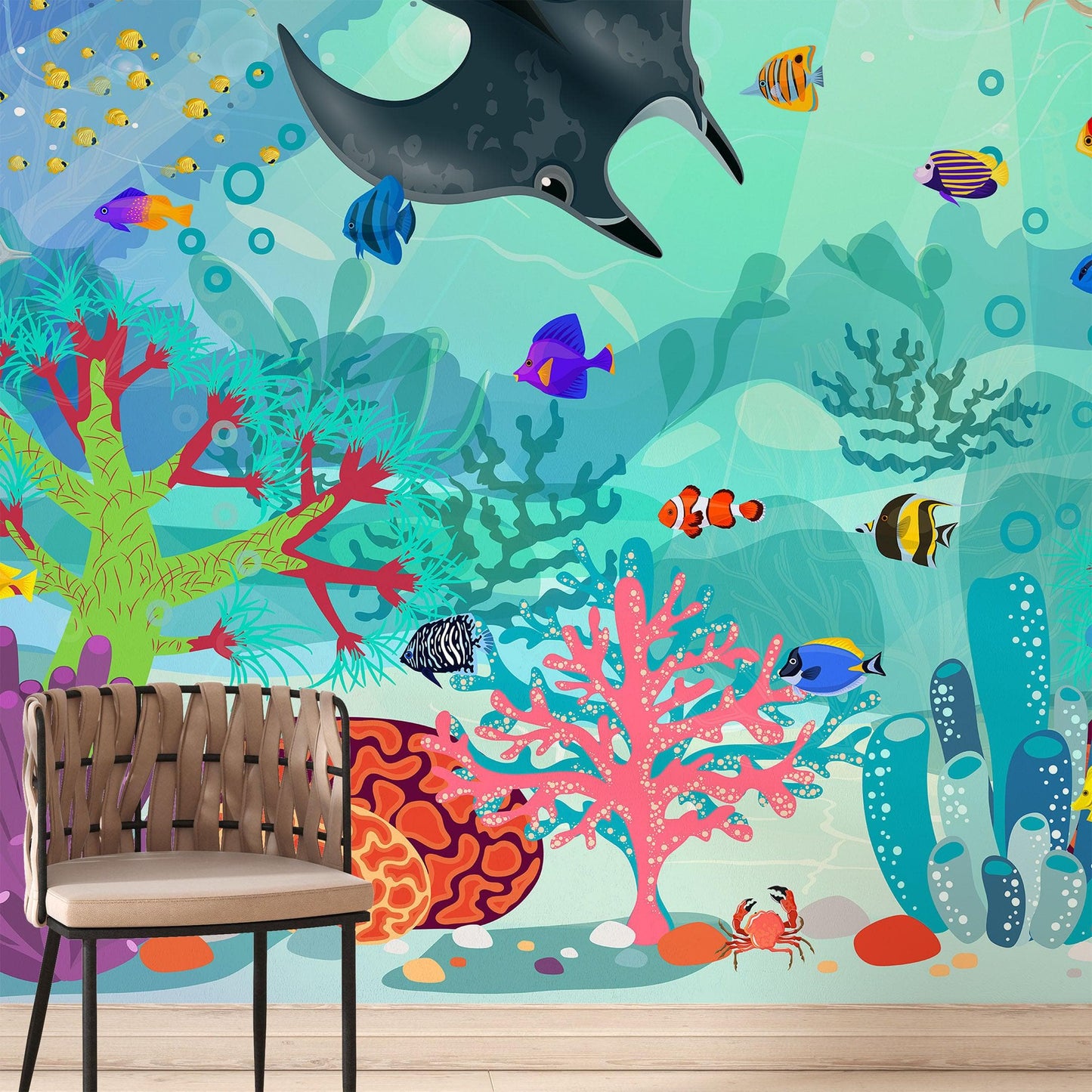 Aquarium Underwater Marine Sea Life Wall Mural. #6397