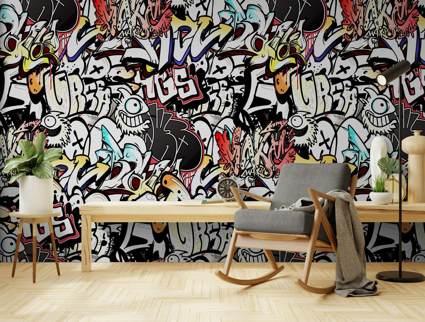 Graffiti Art Wall Mural. Street Art Urban Theme Artwork. #6462