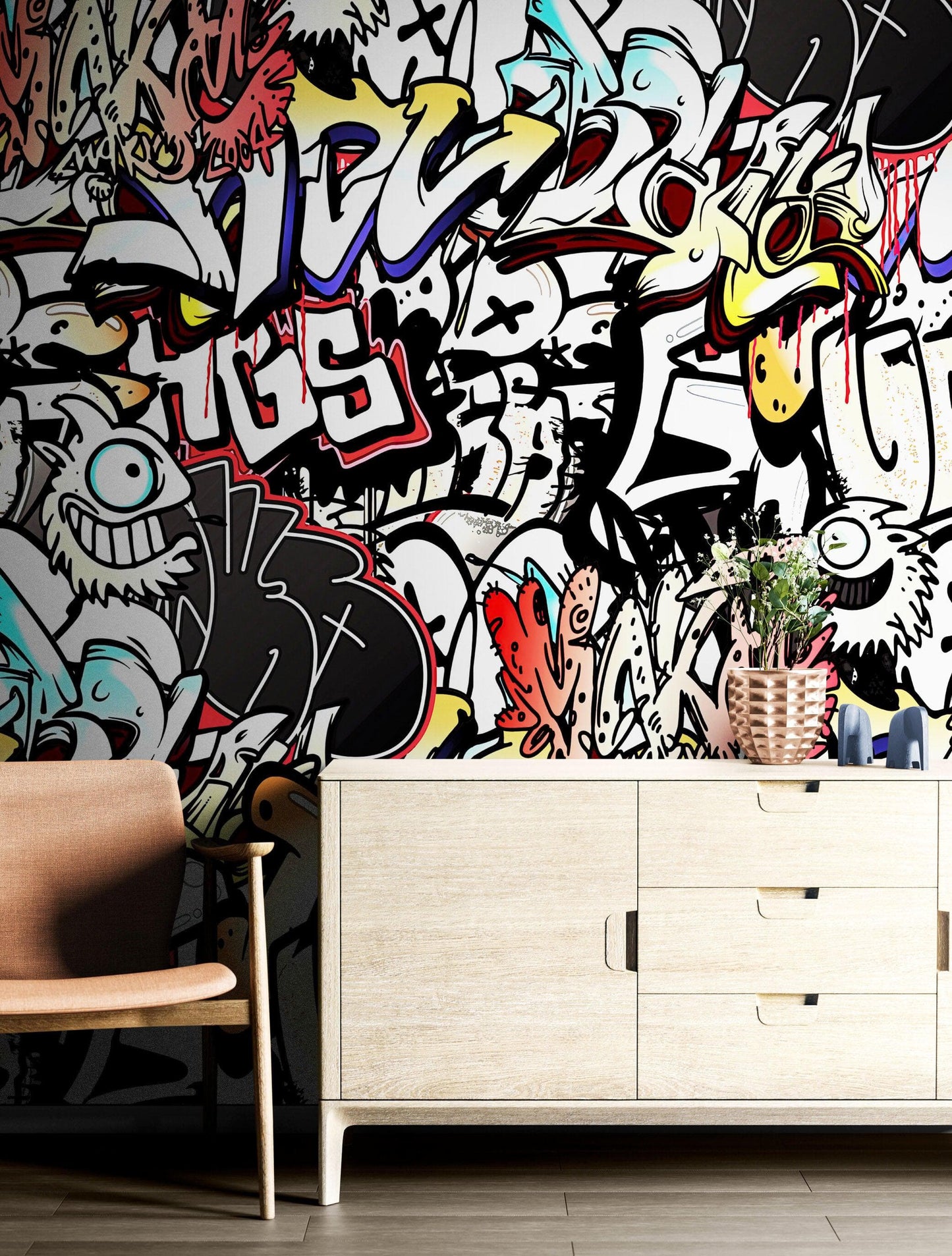 Graffiti Art Wall Mural. Street Art Urban Theme Artwork. #6462