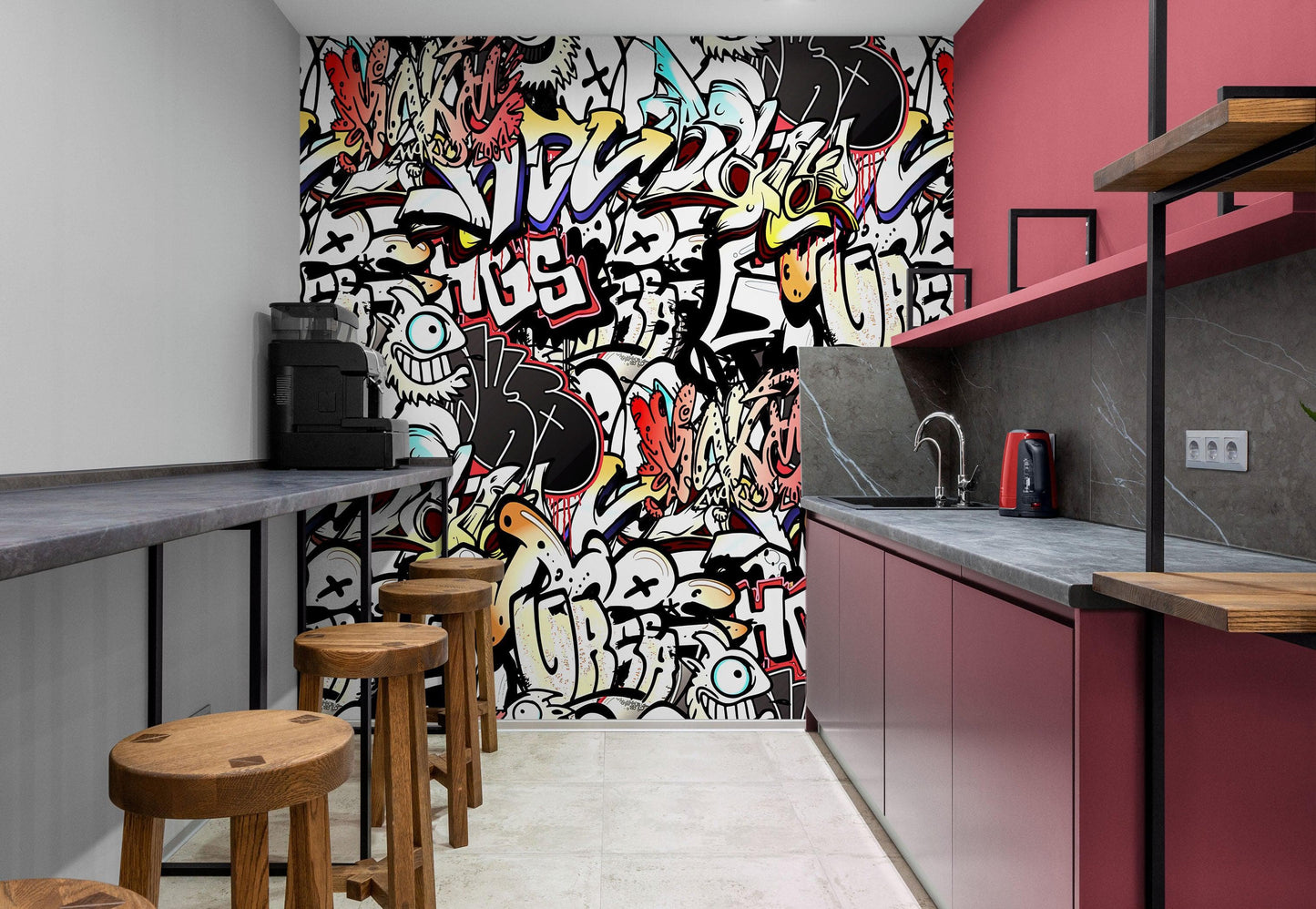 Graffiti Art Wall Mural. Street Art Urban Theme Artwork. #6462