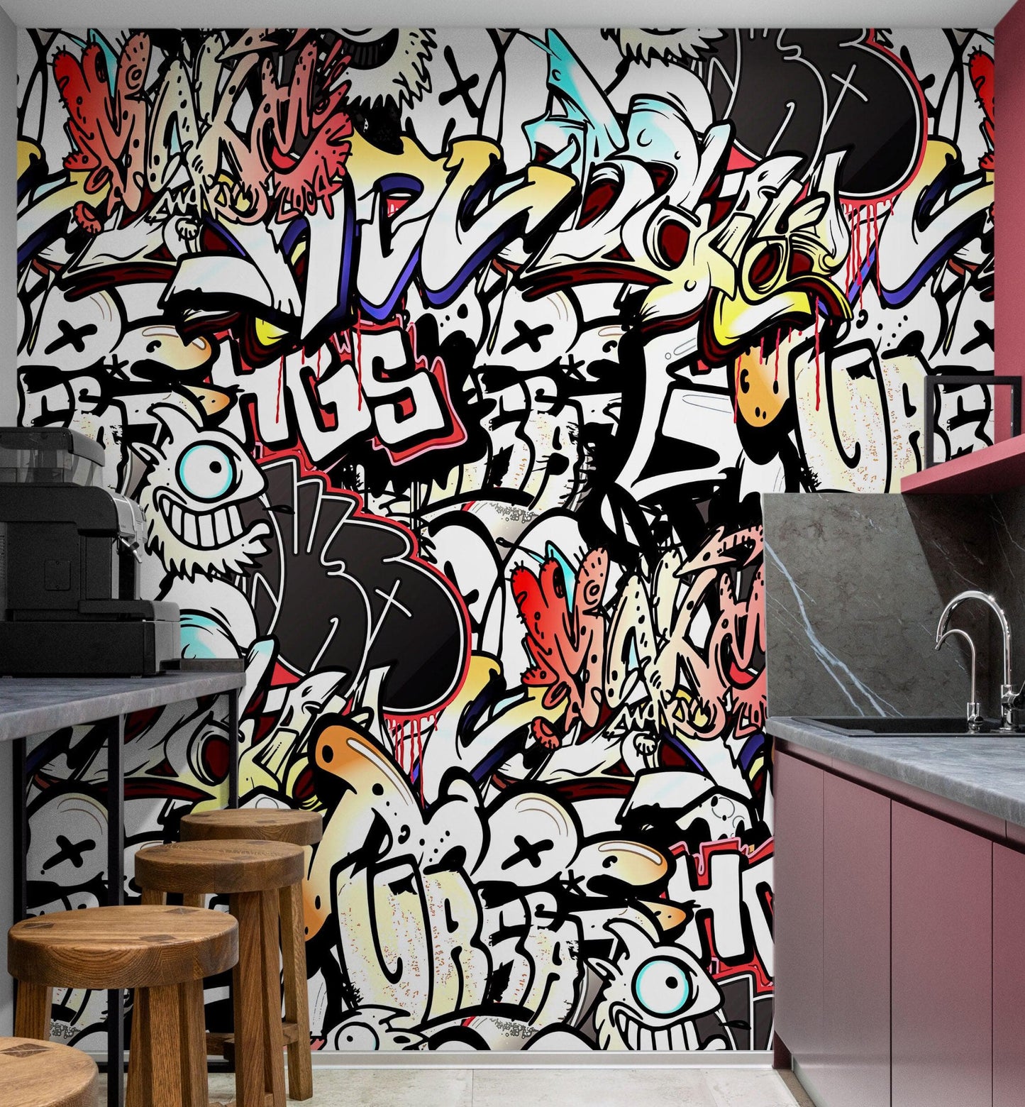 Graffiti Art Wall Mural. Street Art Urban Theme Artwork. #6462