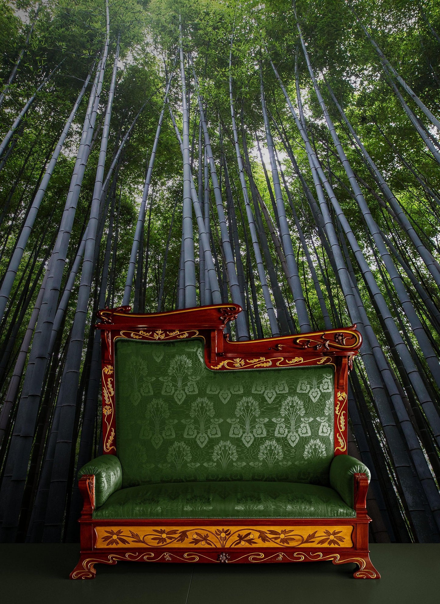 Tall Bamboo Tree Forest Wall Mural. Peaceful, Serenity, Zen Background Wallpaper. #6463