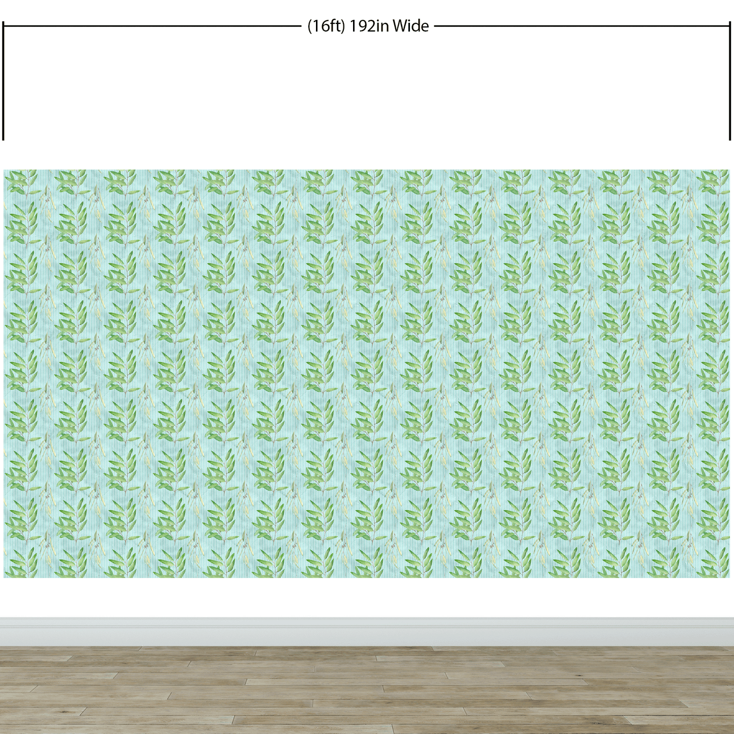 Eucalyptus Wallpaper. Farmhouse Decor Peel and Stick Wall Mural. Blue and Green Colors. #6482