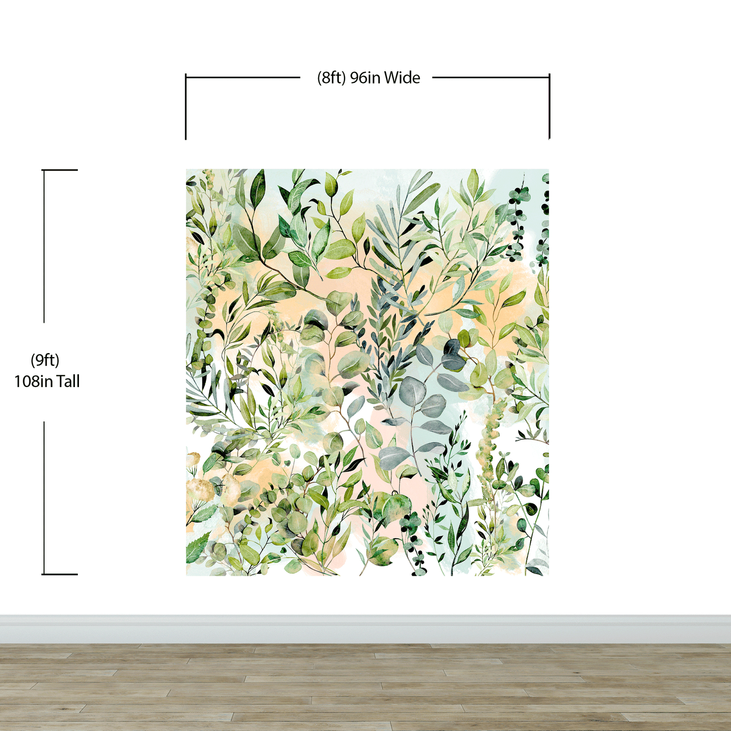 Eucalyptus Wallpaper in Pastel Color Watercolor. #6483