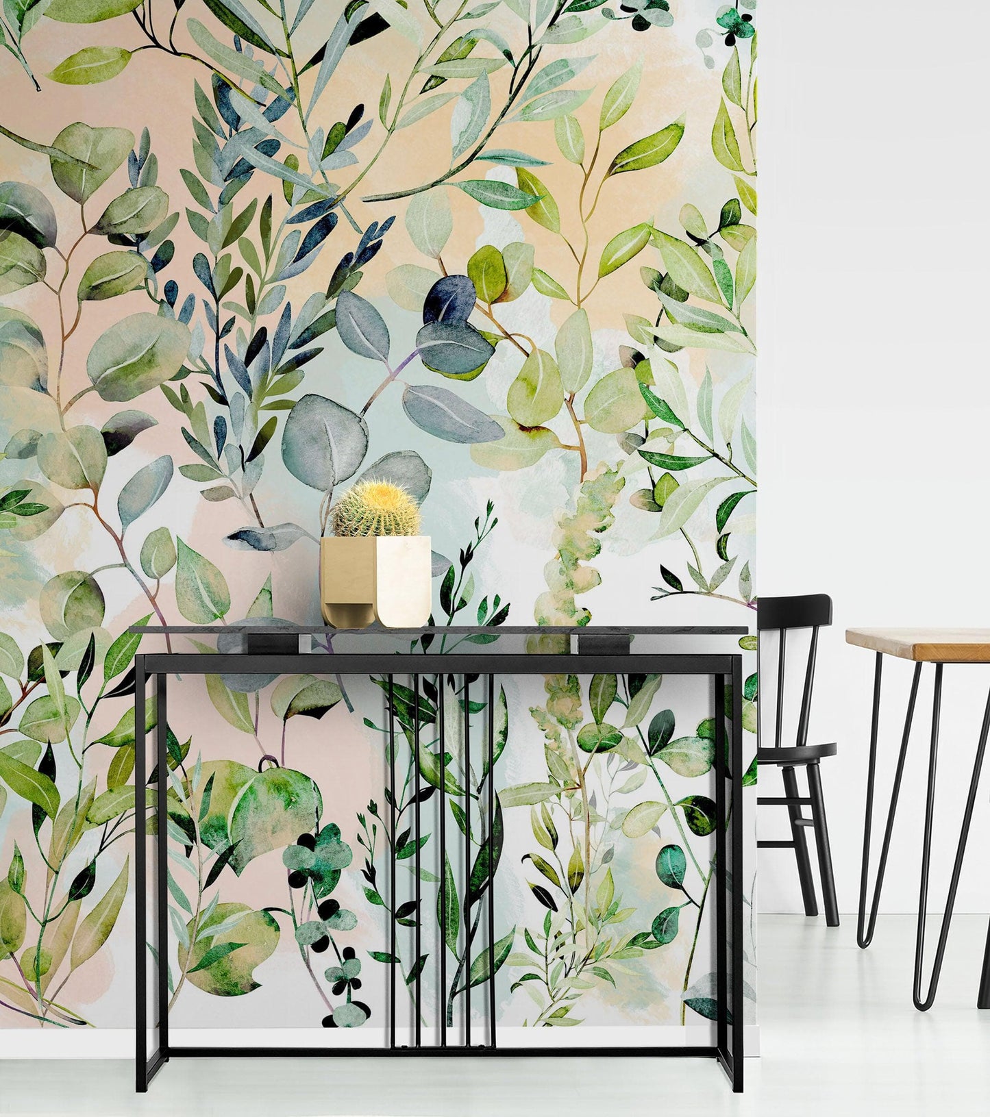 Eucalyptus Wallpaper in Pastel Color Watercolor. #6483