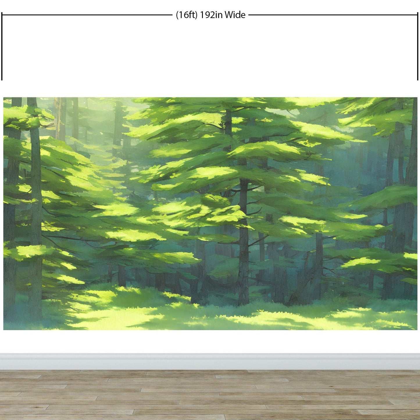 Evergreen Forest Wall Mural. Peel and Stick Wallpaper. #6502