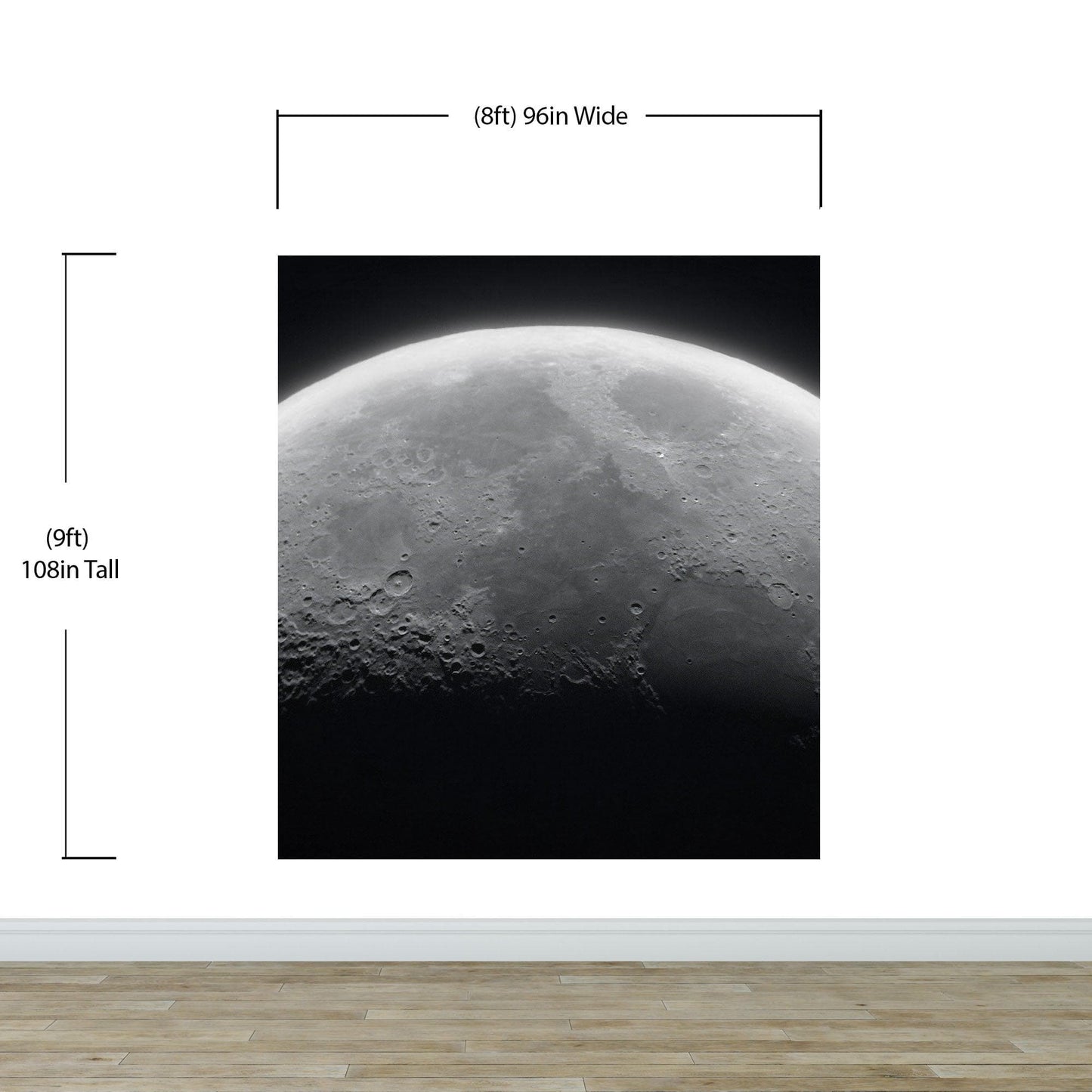 Moon Wallpaper. Black and White Wall Decor. #6532