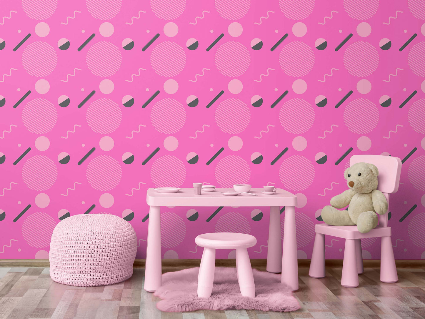 80's Wallpaper Neon Pink. 90’s Vintage Pink Memphis Wallpaper. I Love 80s. #6539