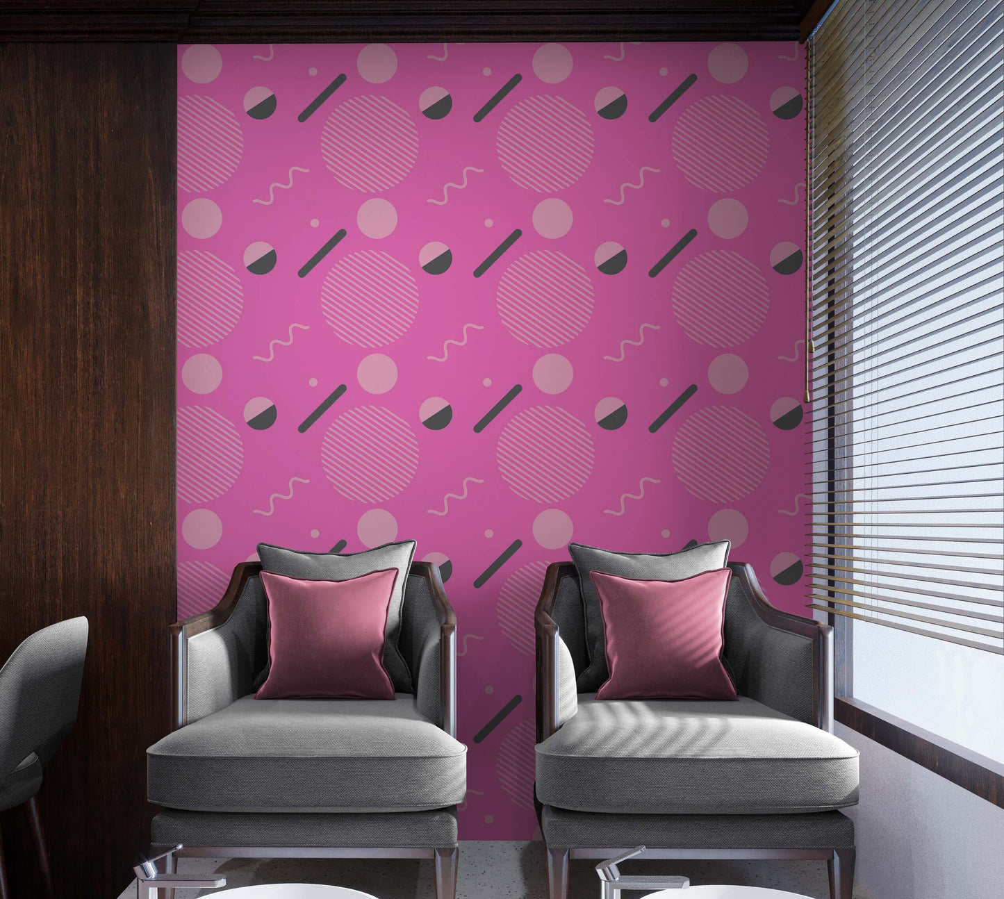 80's Wallpaper Neon Pink. 90’s Vintage Pink Memphis Wallpaper. I Love 80s. #6539