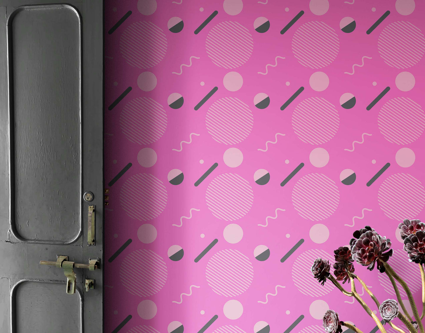 80's Wallpaper Neon Pink. 90’s Vintage Pink Memphis Wallpaper. I Love 80s. #6539