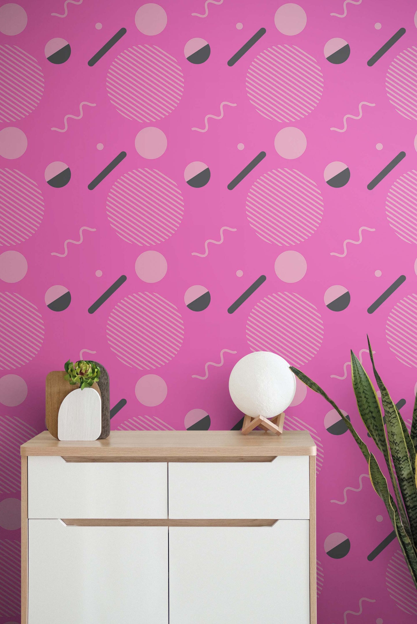 80's Wallpaper Neon Pink. 90’s Vintage Pink Memphis Wallpaper. I Love 80s. #6539