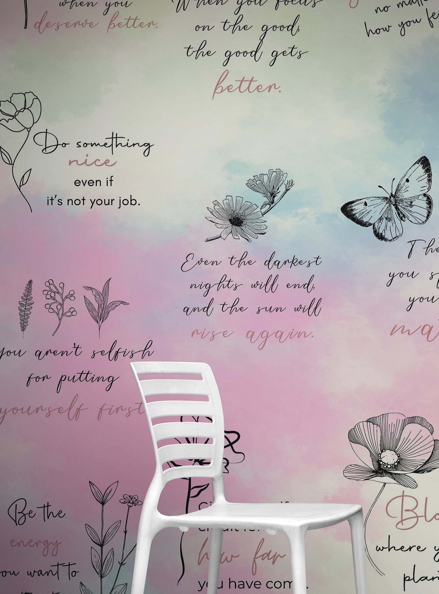 Affirmation Quote Wallpaper. Self Care Meditation Quote Bedroom Decor. #6545