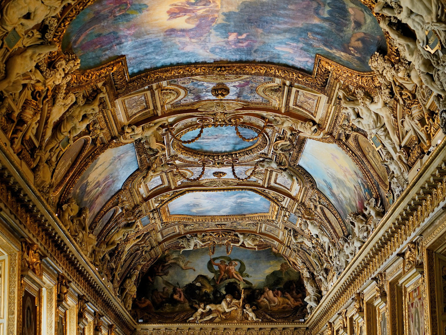 Art The Louvre Museum Paris France Golden Ceilings Wallpaper. Musee du Louvre #6600