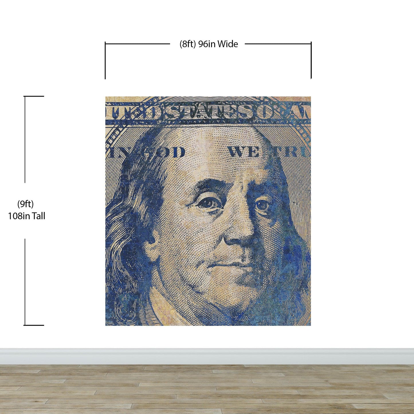 Colorful Money Wallpaper. Benjamin Franklin 100 Dollar Bill Wall Mural. #6642