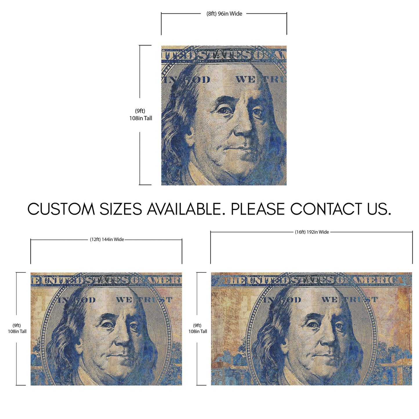 Colorful Money Wallpaper. Benjamin Franklin 100 Dollar Bill Wall Mural. #6642