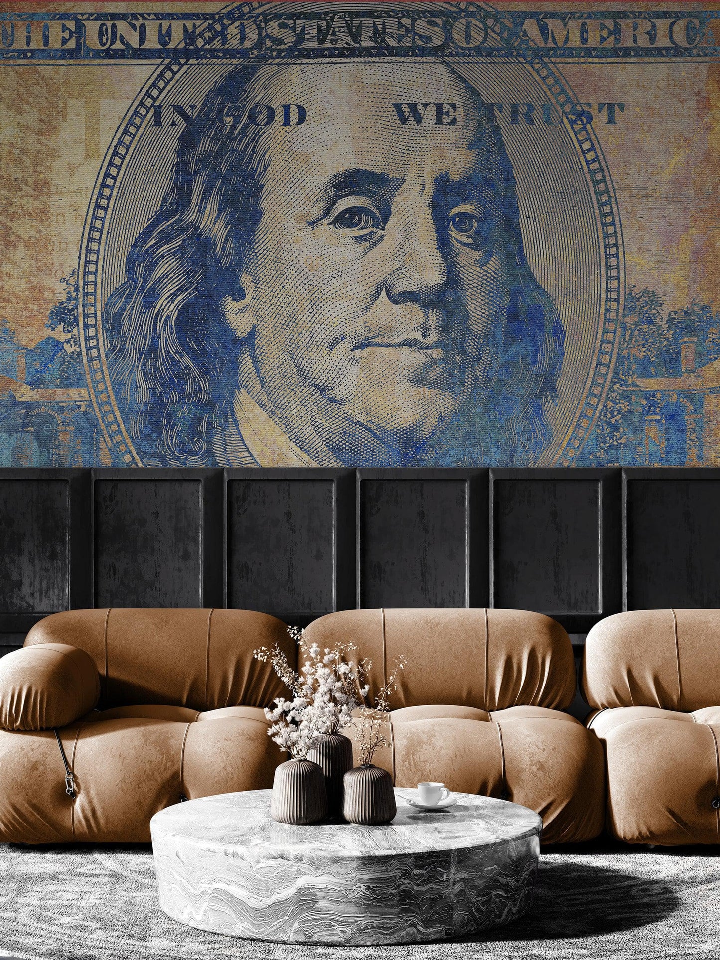 Colorful Money Wallpaper. Benjamin Franklin 100 Dollar Bill Wall Mural. #6642