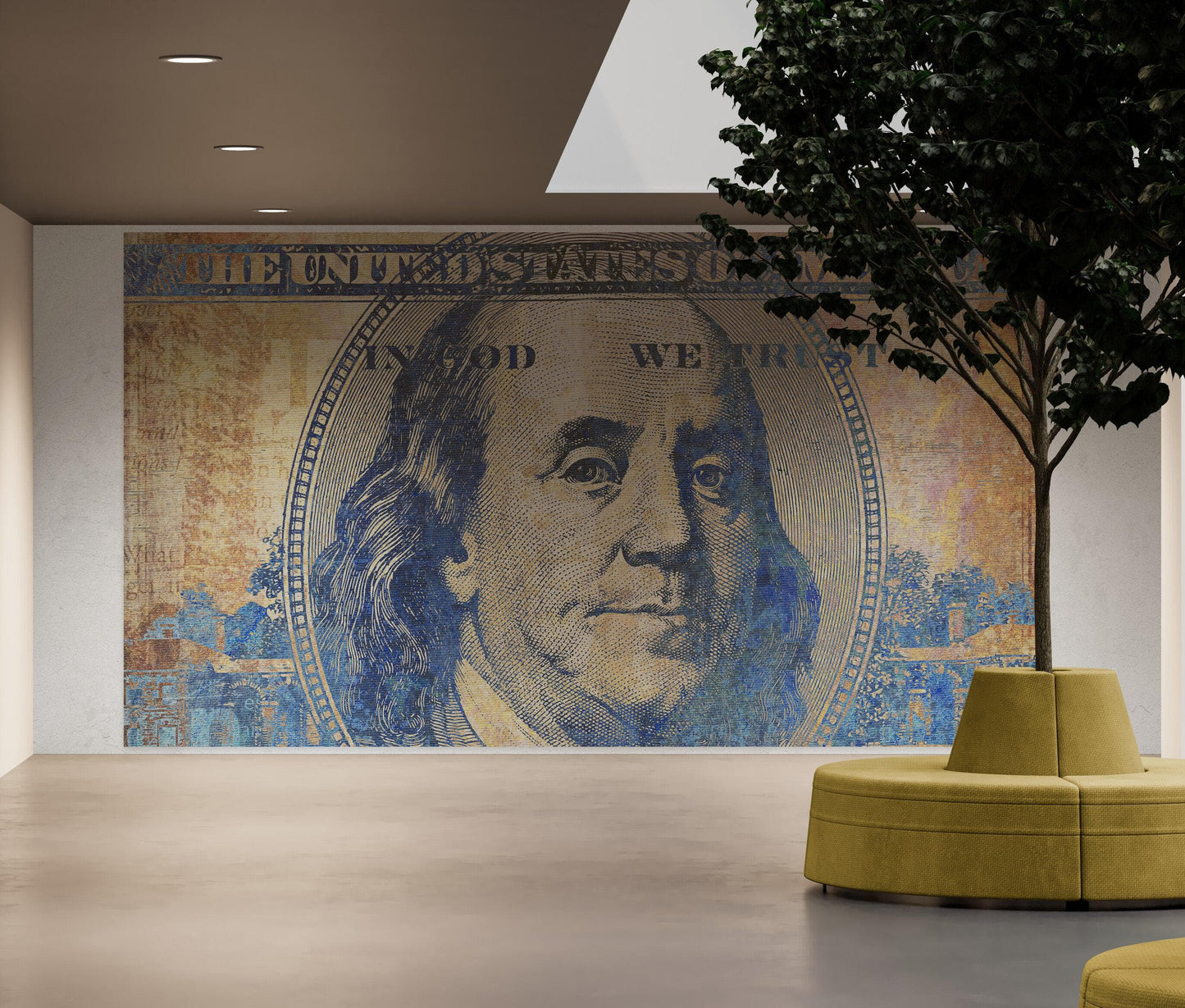 Colorful Money Wallpaper. Benjamin Franklin 100 Dollar Bill Wall Mural. #6642