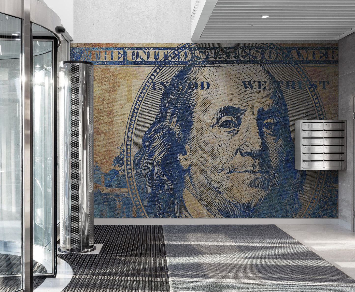 Colorful Money Wallpaper. Benjamin Franklin 100 Dollar Bill Wall Mural. #6642