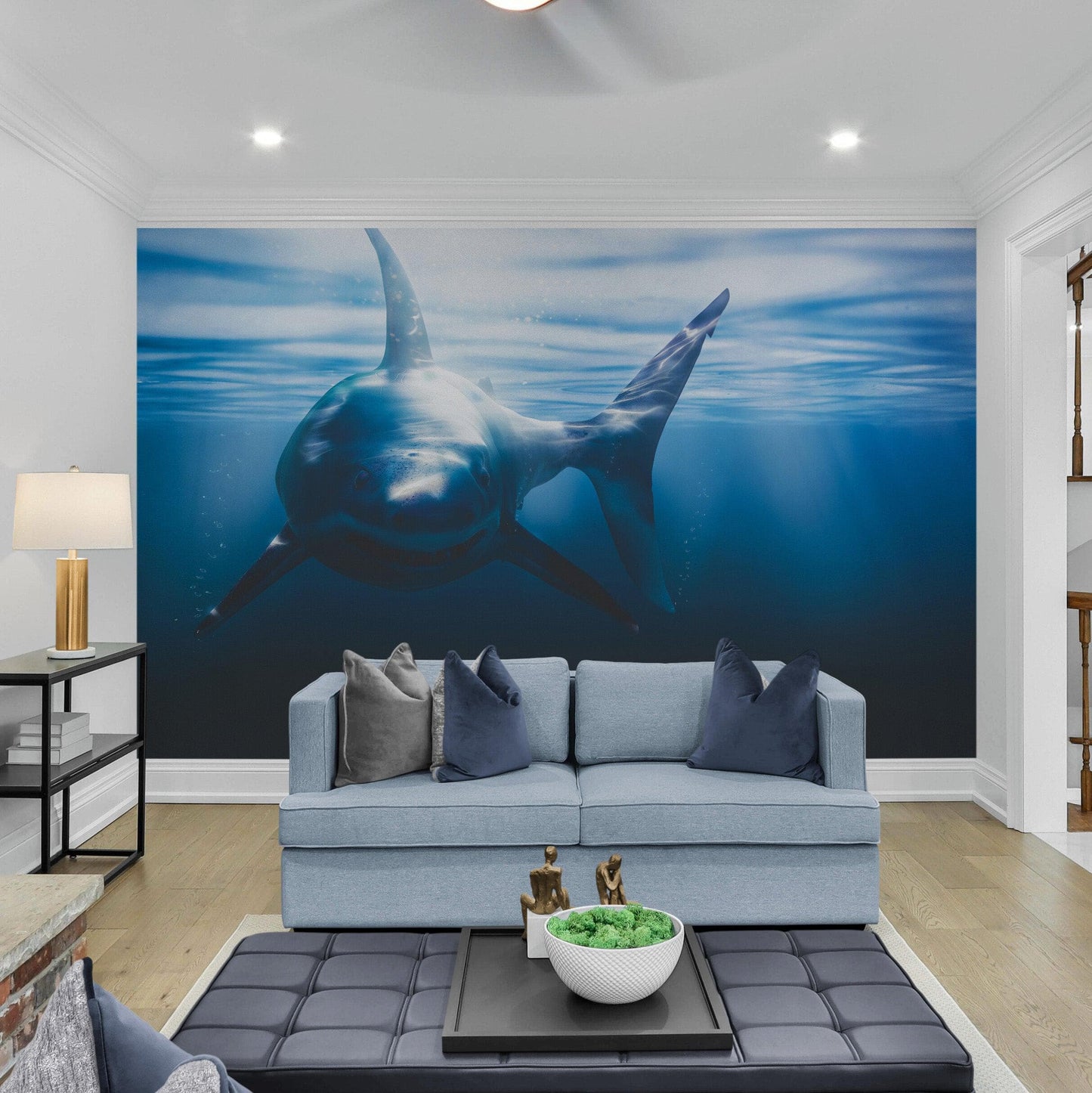 Great White Shark Wall Mural. Peel and Stick Wallpaper. #6700