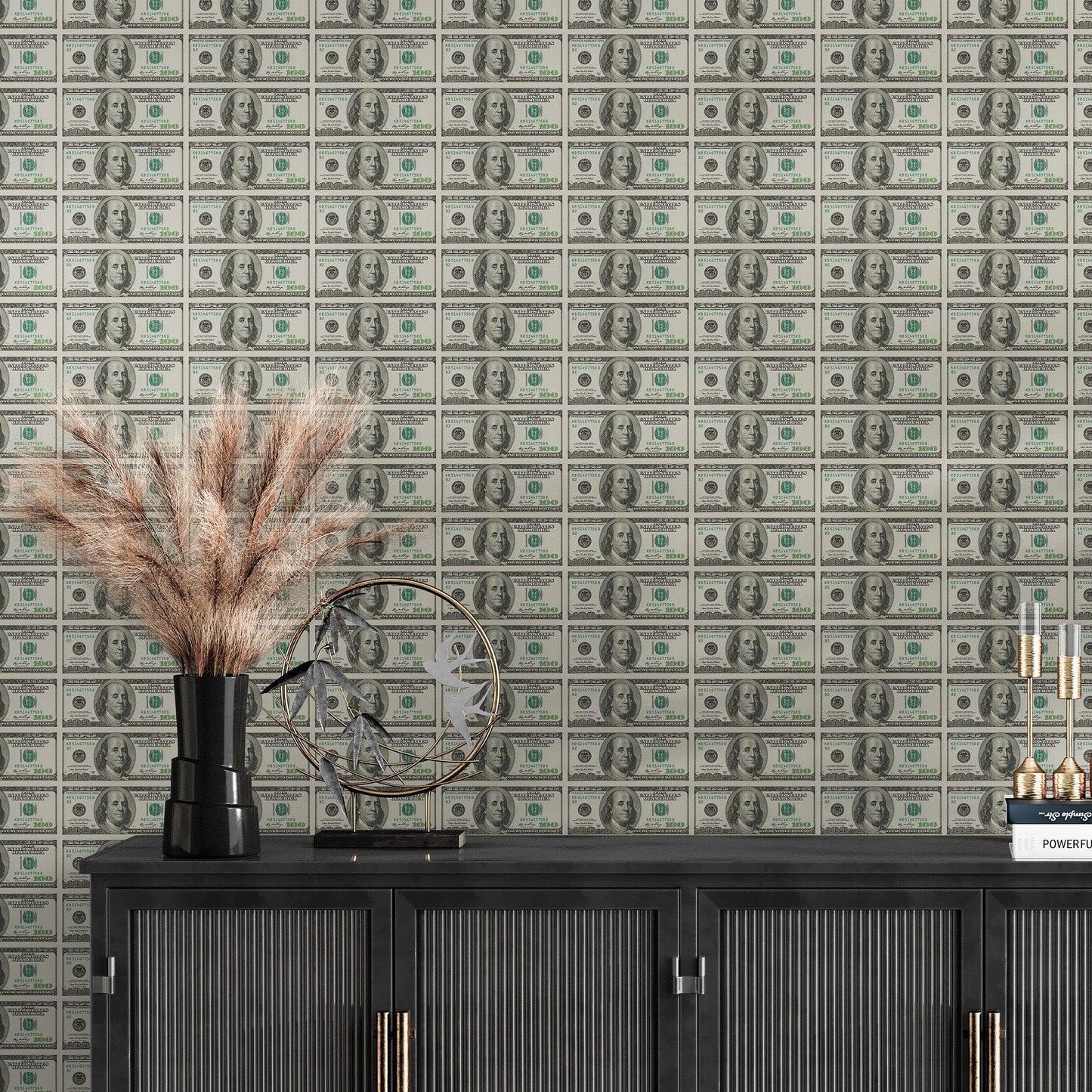 100 Dollar Bill Wallpaper Mural. Cash Money Wall Mural. #6713