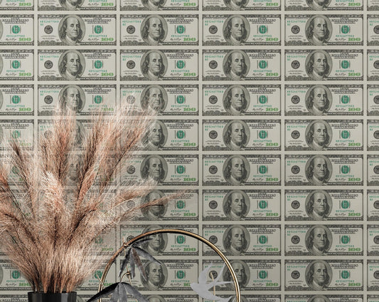 100 Dollar Bill Wallpaper Mural. Cash Money Wall Mural. #6713