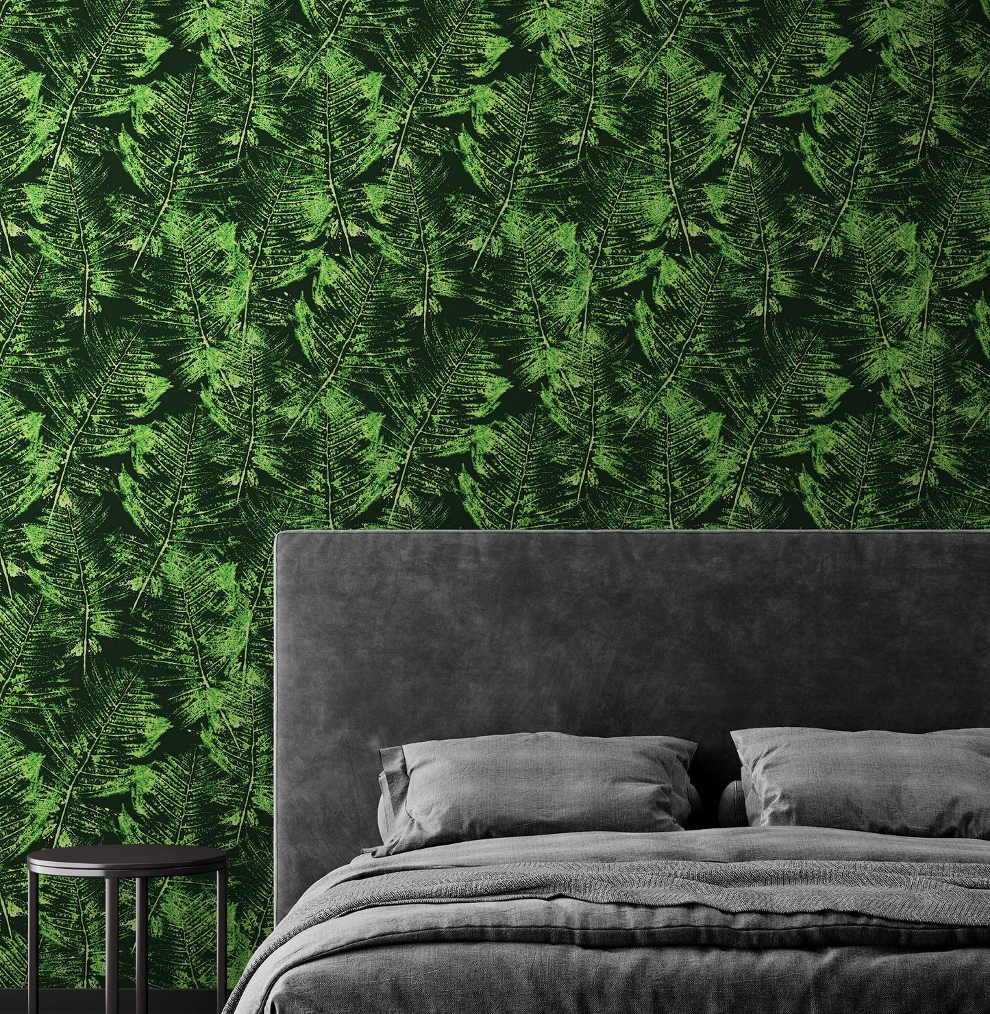 Green Leaves Pattern Wallpaper Mural. Botanical Wall Mural. #6744