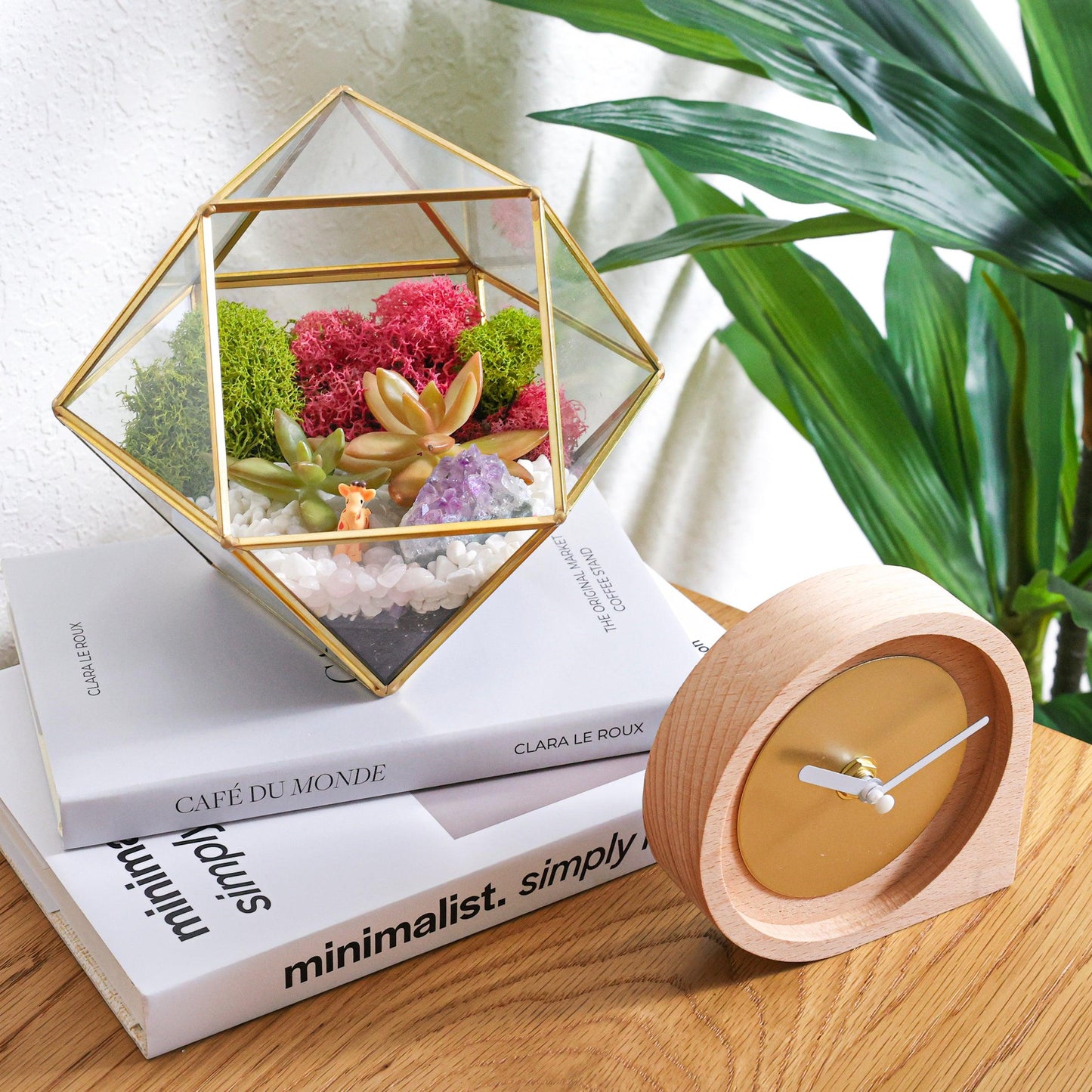 7” Geometric Gold Glass Succulent Terrarium Kit