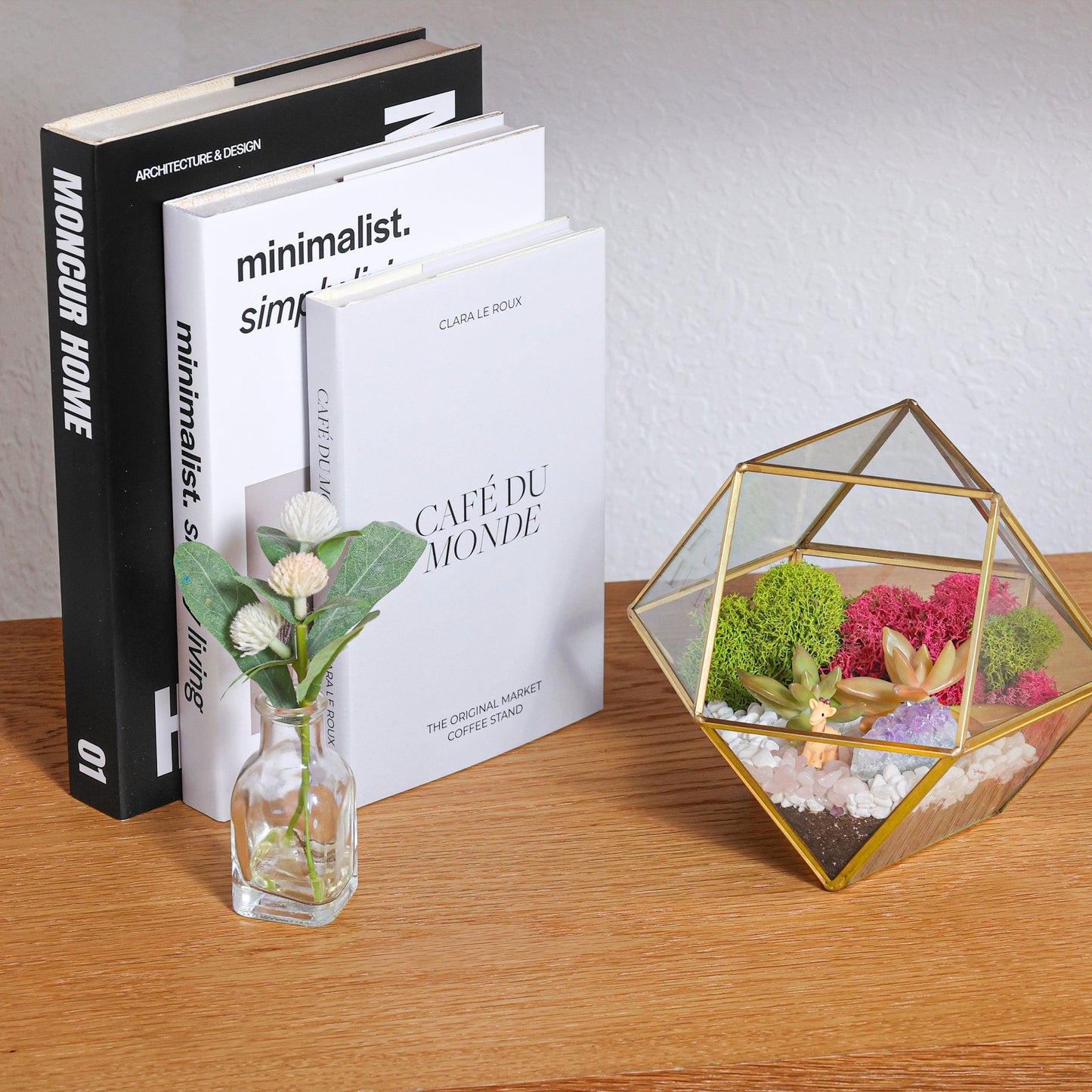 7” Geometric Gold Glass Succulent Terrarium Kit