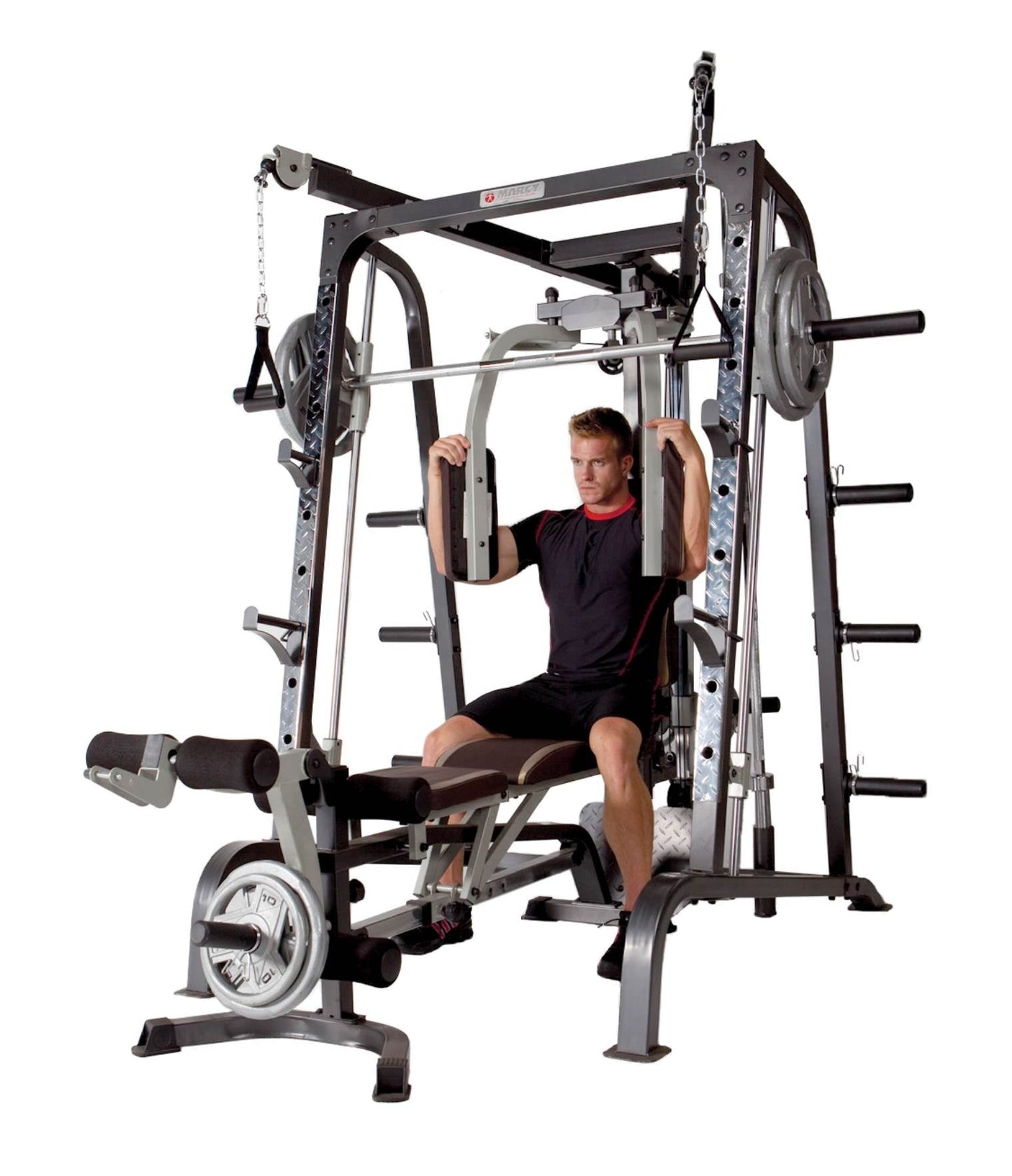 Marcy Deluxe Diamond Elite Smith Cage Workout Machine Total Body Gym | MD-9010G