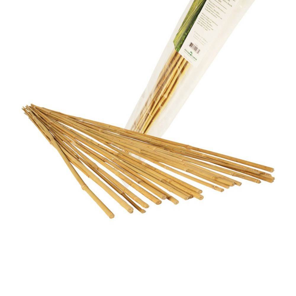 Hydrofarm HGBB4 4-Foot High Strength Natural Finish Bamboo Stakes, 25 Pack