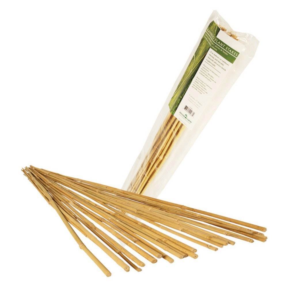 Hydrofarm HGBB4 4-Foot High Strength Natural Finish Bamboo Stakes, 25 Pack