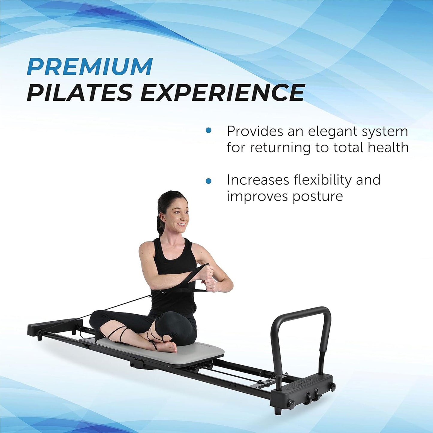 Stamina AeroPilates 287 Folding Pilates Workout Reformer Machine w/o Rebounder