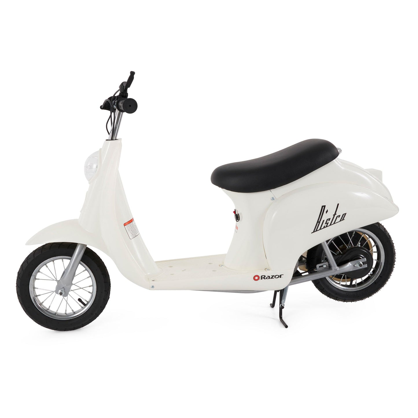 Razor Pocket Mod Miniature Euro 24V Electric Kids Ride On Retro Scooter, White