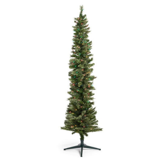 Home Heritage Stanley 7' Pine Artificial Christmas Tree, PreLit 350 Color Lights