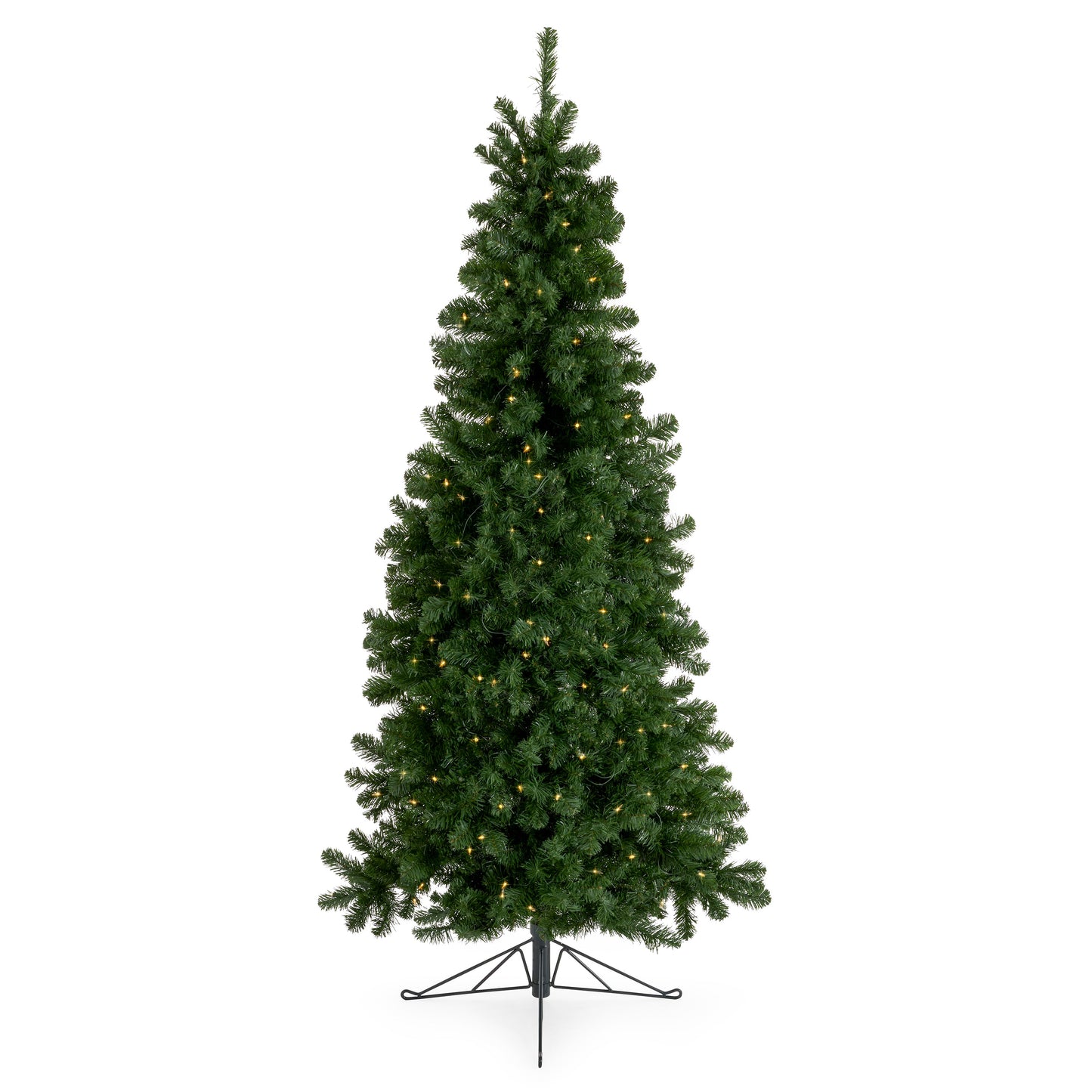 Home Heritage Half Pine 7' Pre-Lit Artificial Christmas Tree, 150 Warm White LED