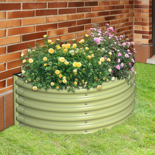 17" Tall Decorative Semi-circle Garden Bed in Sage Green