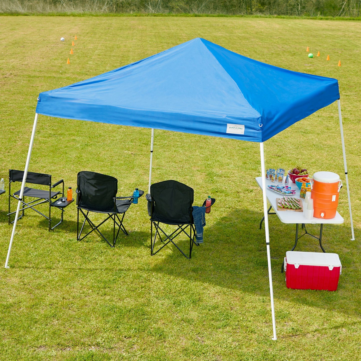 Caravan Canopy V Series 2 10' x 10' Entry Level Angled Leg Instant Canopy, Blue