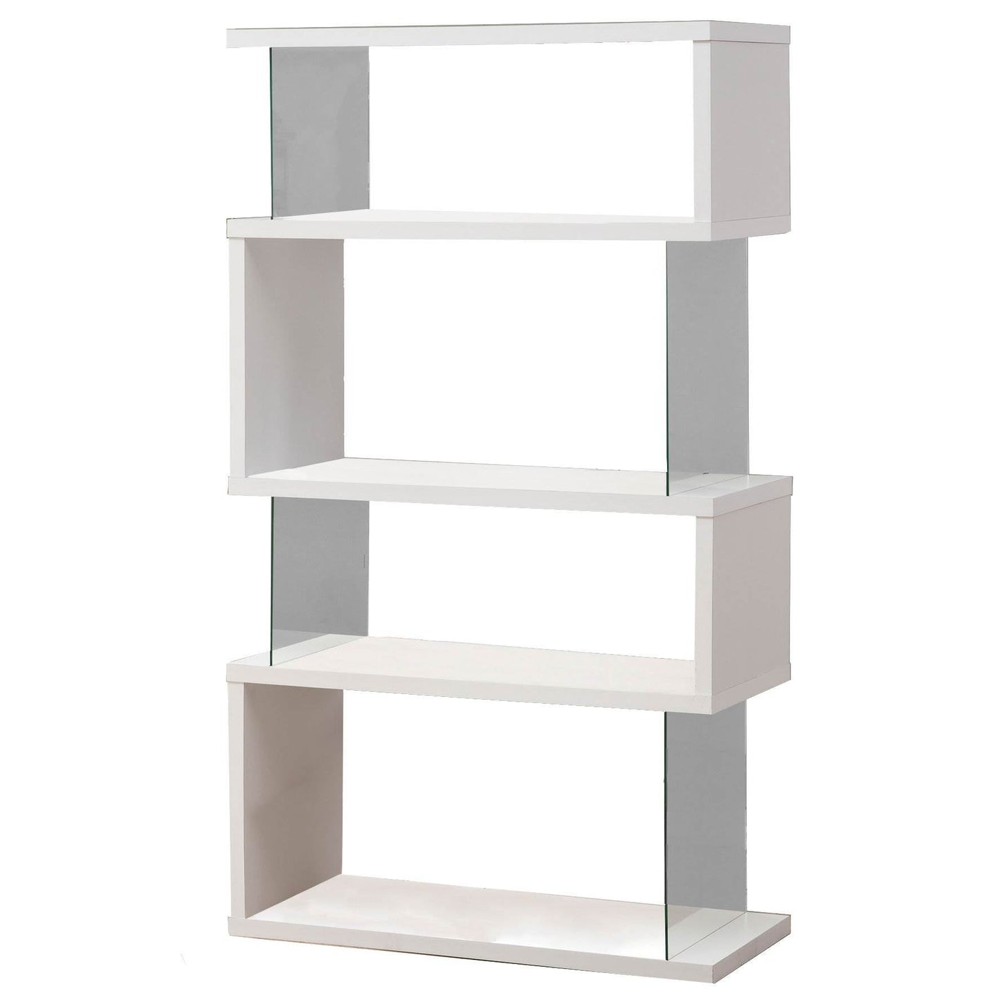 Coaster Home Furniture Asymmetrical Snaking Home Living Room Bookshelf, White