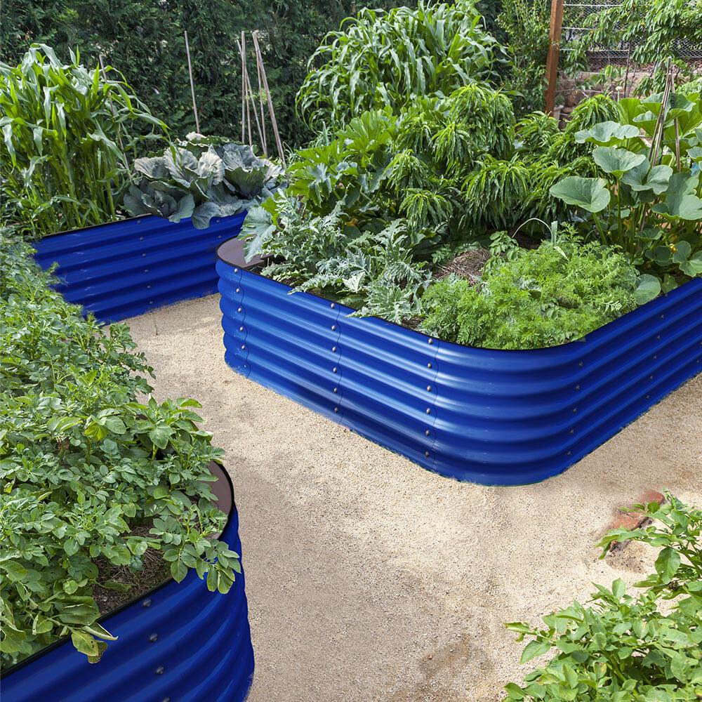 17" Tall, 12-in-1 Raised Garden Bed in Cobalt Blue