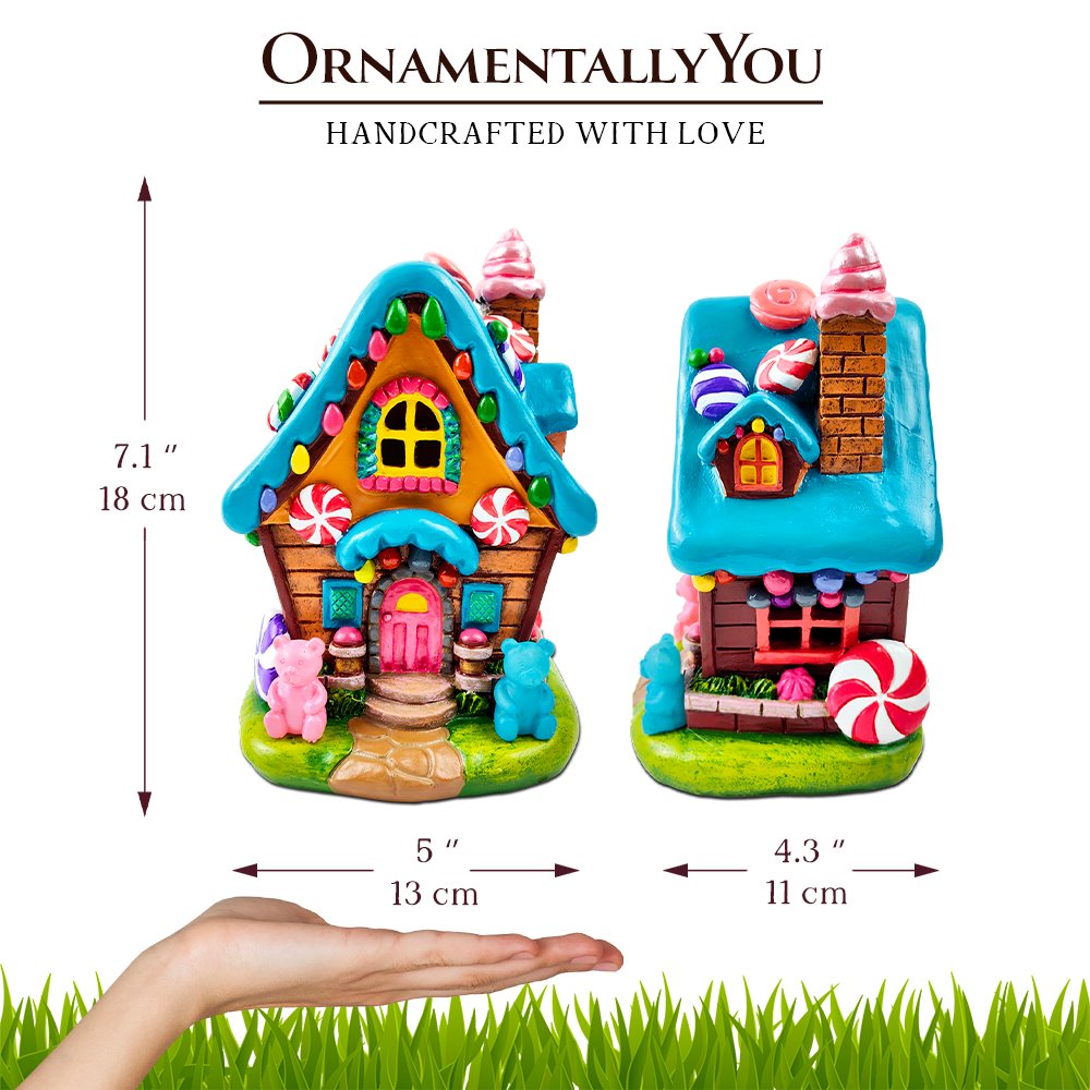 Sugary Haven Candy House Tabletop Figurine, 7" LED Christmas Gingerbread Style Home Decoration