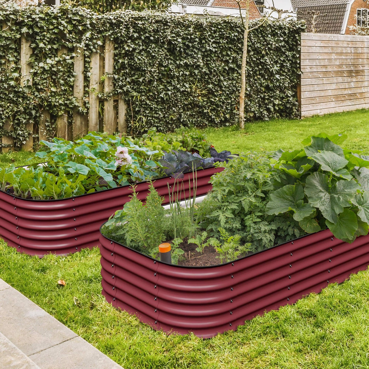 17" Tall, 12-in-1 Raised Garden Bed in Barn Red