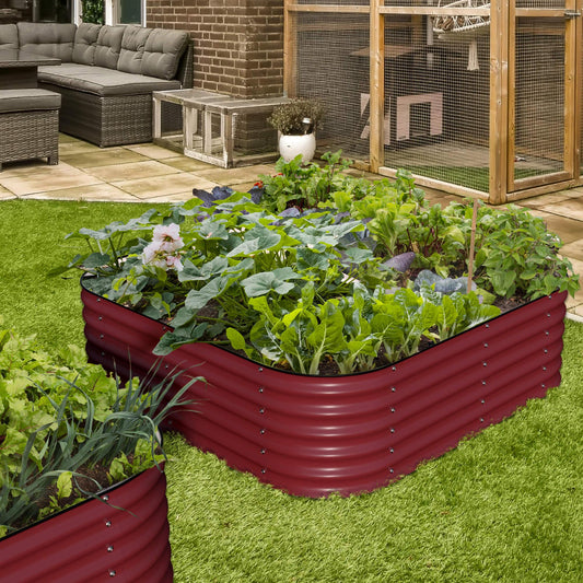 17" Tall, 12-in-1 Raised Garden Bed in Barn Red