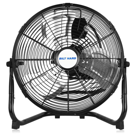 BILT HARD 12" 3-Speed High Velocity Heavy Duty Metal Floor Fan, 1650 CFM, 180-Degree Tilt, Powerful Airflow Fan