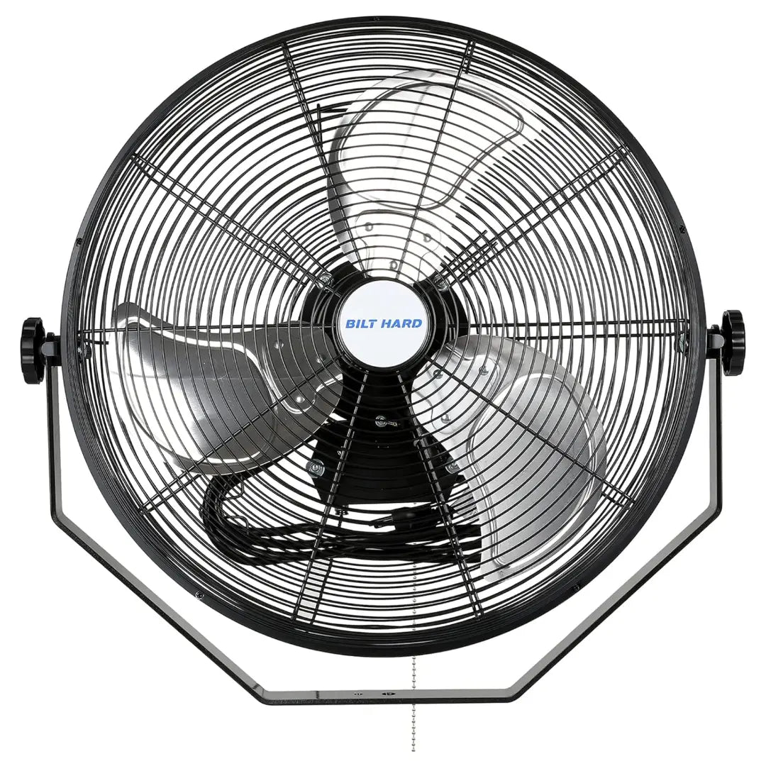 BILT HARD 18" Industrial Wall Mount Fan, 3-Speeds High Velocity Wall Fan with Sealed Motor, 4300 CFM Heavy Duty Metal Barn Fans