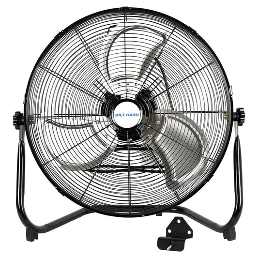 BILT HARD 20" High Velocity Floor Fan, 4650 CFM 3-Speed Heavy Duty Metal Fan with Wall-Mounting System, Industrial Shop Fan