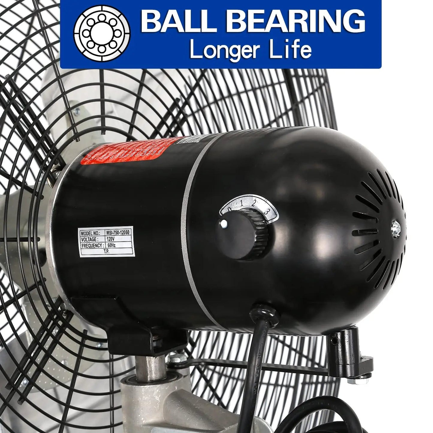 BILT HARD 30" High-Velocity Industrial Pedestal Fan - 3-Speed, Adjustable Height, Aluminum Blades