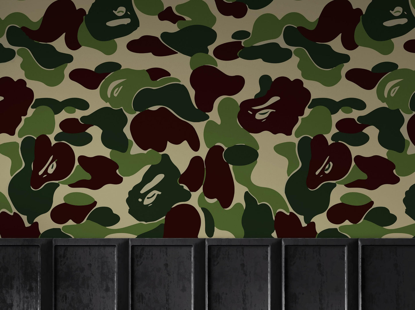 Bape Camo Wallpaper Mural. Green Camo Streetwear Hype Beast Aesthetics. #6662