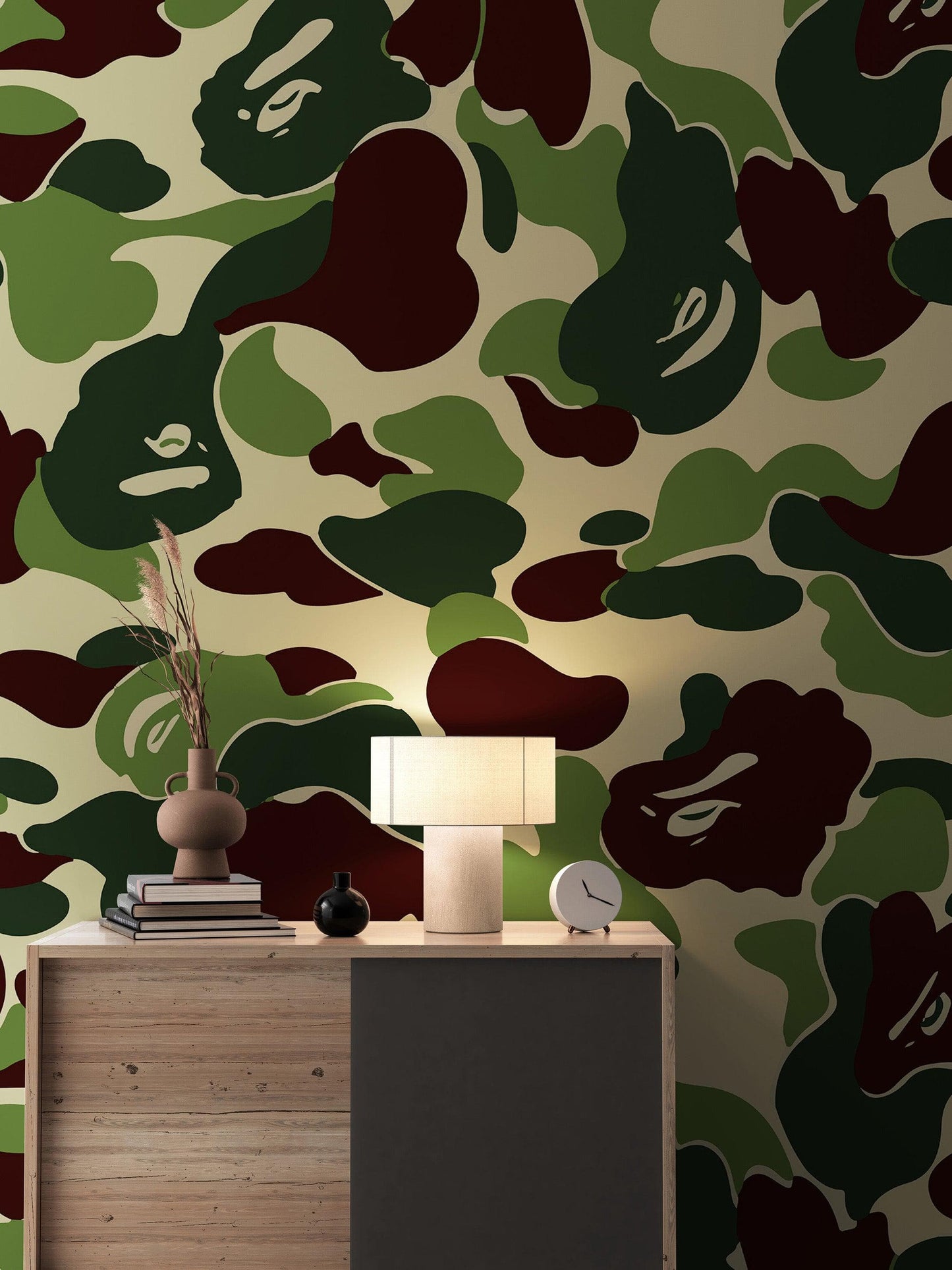 Bape Camo Wallpaper Mural. Green Camo Streetwear Hype Beast Aesthetics. #6662