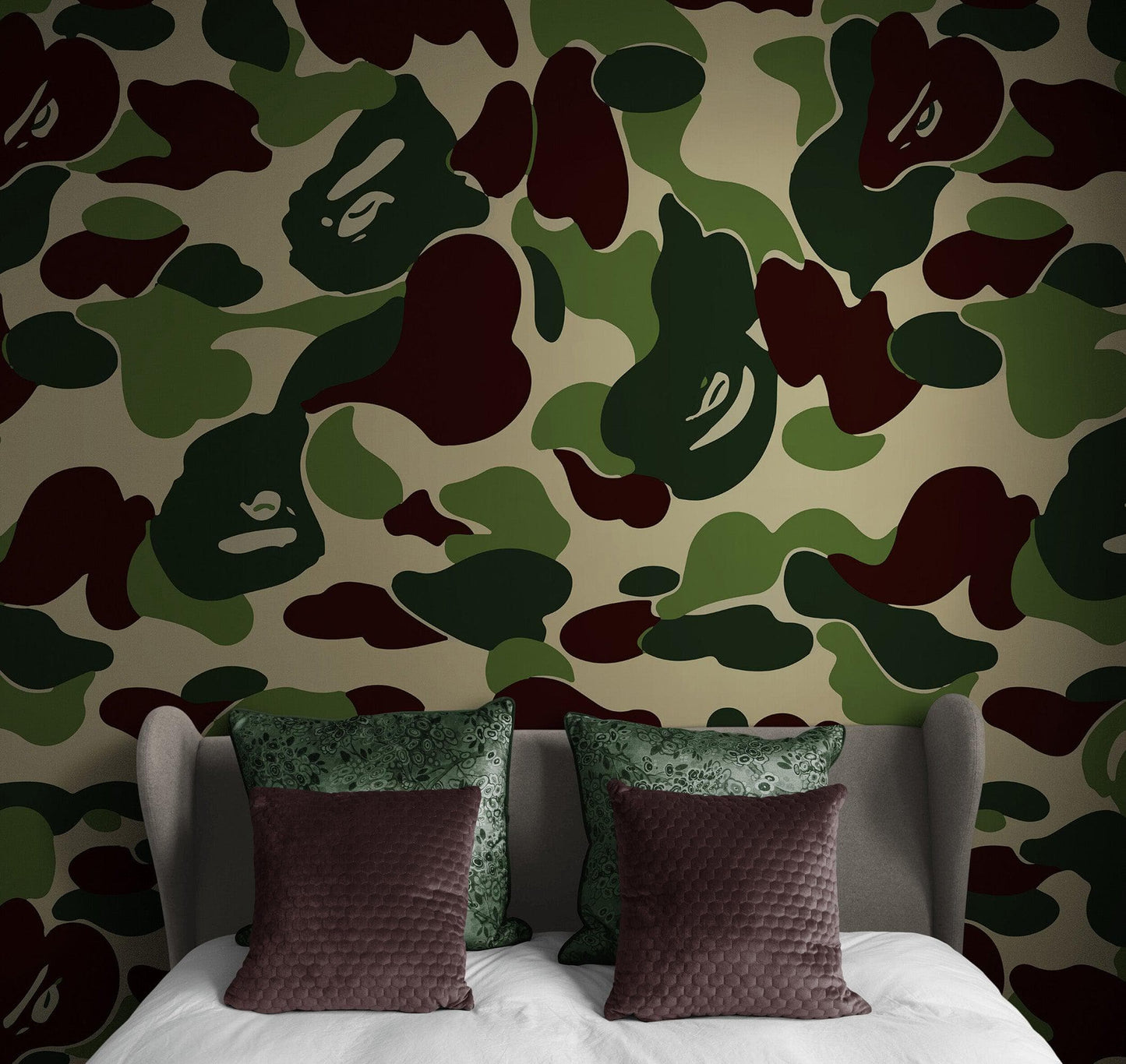 Bape Camo Wallpaper Mural. Green Camo Streetwear Hype Beast Aesthetics. #6662