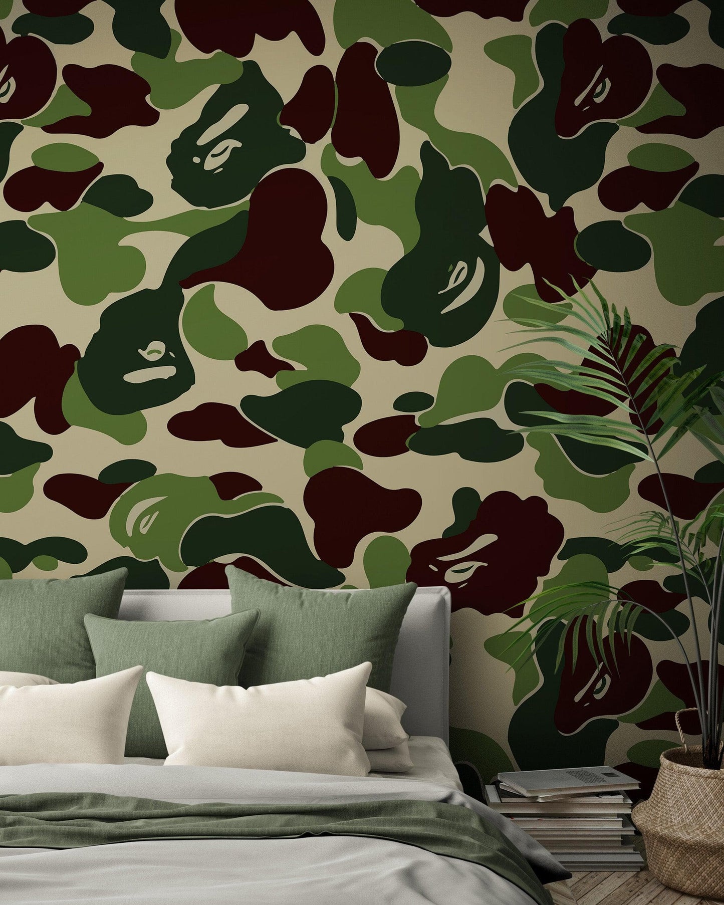 Bape Camo Wallpaper Mural. Green Camo Streetwear Hype Beast Aesthetics. #6662